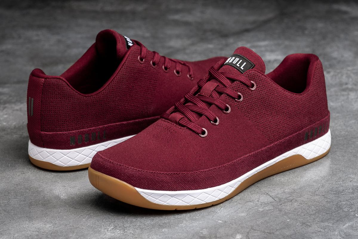 Nobull Canvas Men's Trainers Burgundy | Australia (CQ3582)